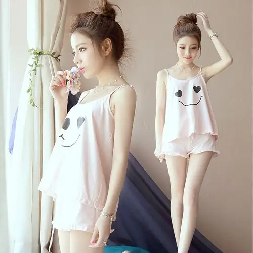 套装甜美睡衣背心吊带短裤件套家居服
