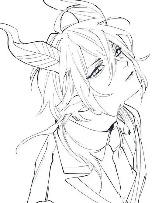 素材超酷的男生头像线稿临摹