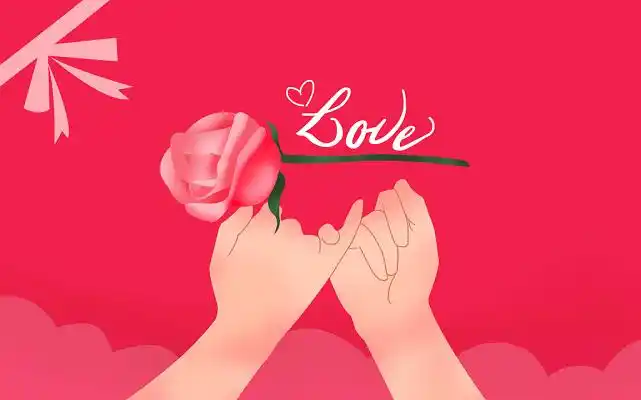 卡通扁平风情人节情侣勾手指的手