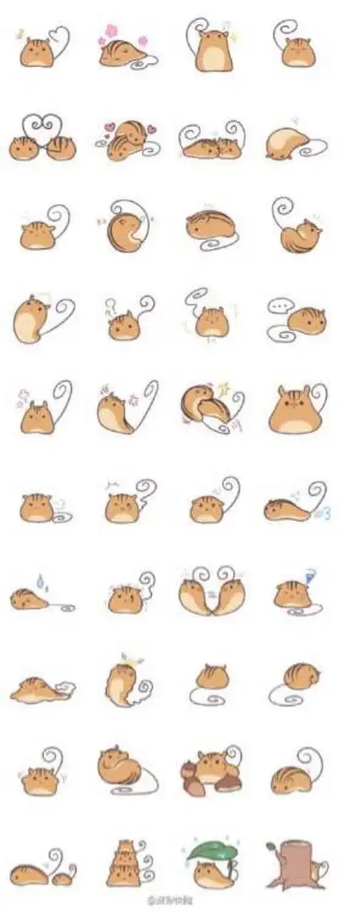 萌萌的表情包简笔画仓鼠