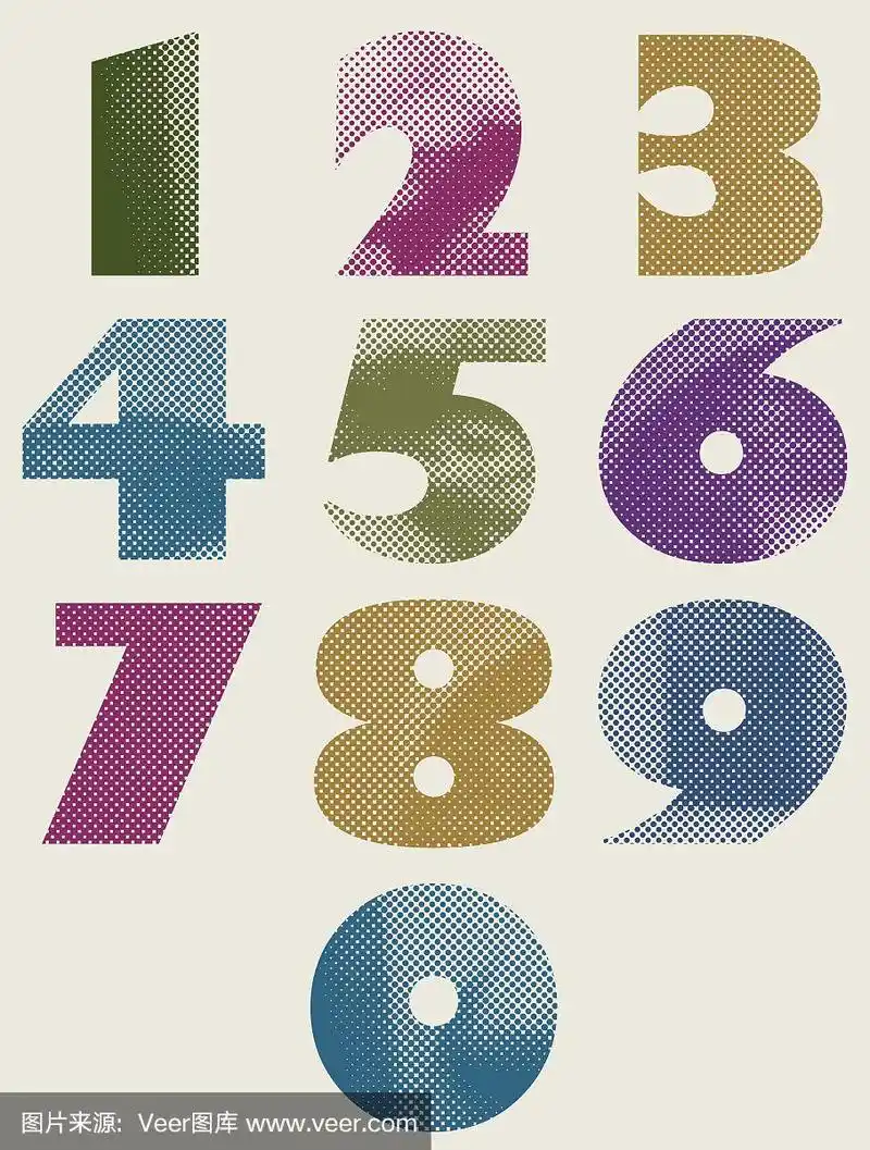 半色调点粗体数字.