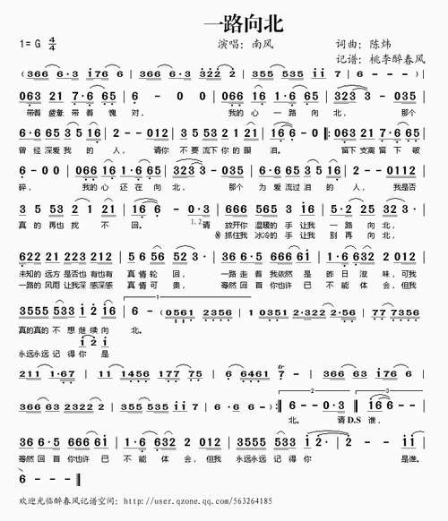 [简谱]一路向北去看你[吉他谱]周杰伦 一路向北 吉他谱(无限延音编配)