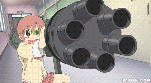 愤怒小女孩重机枪开火动画图片:小女孩,机枪