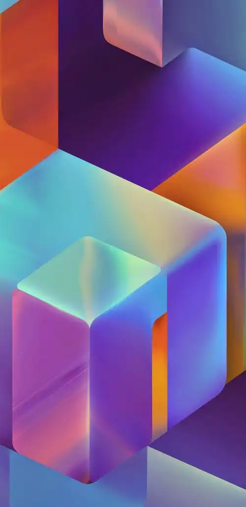 3d彩色渐变立方体手机壁纸