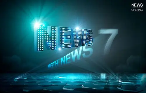 七点新闻立体背景图片