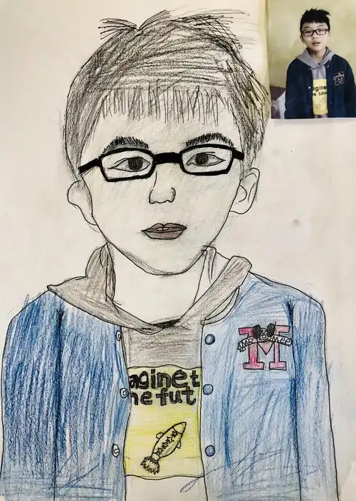 11.25周日上午金凤路校区学院初级班素描《我的自画像》