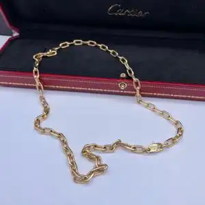 cartier卡地亚斯巴达玫瑰金男士项链 长度46厘米