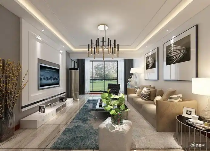 8平现代简约风格_现代三室两厅两卫_装酷网装修效果图