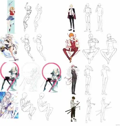 日系人体比例练习-动漫人物入门训练