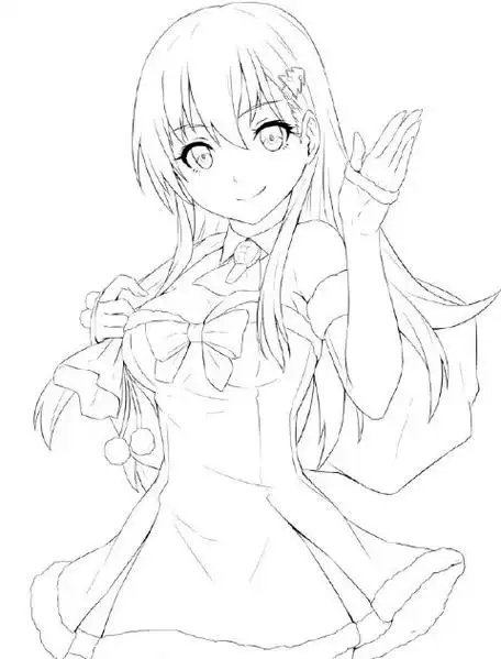 卡通美少女铅笔画怎么画?