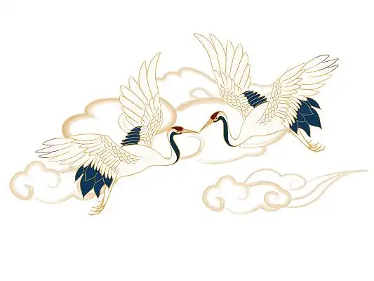 国潮仙鹤祥云中国风仙鹤png素材