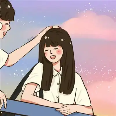 宠溺到爆的甜蜜好看插画手绘情头 值得用的独一无二罕见情侣头像_情侣