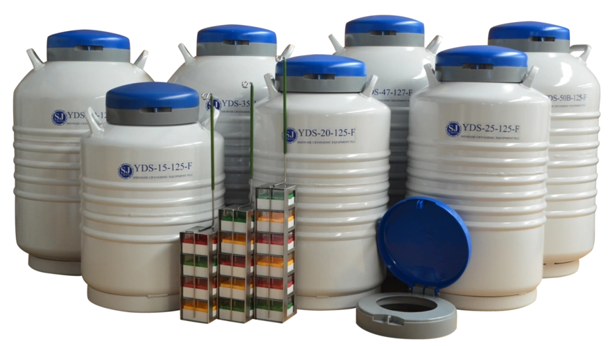 47l液氮生物容器yds47127f大口径实验室液氮罐配多层方盒提筒