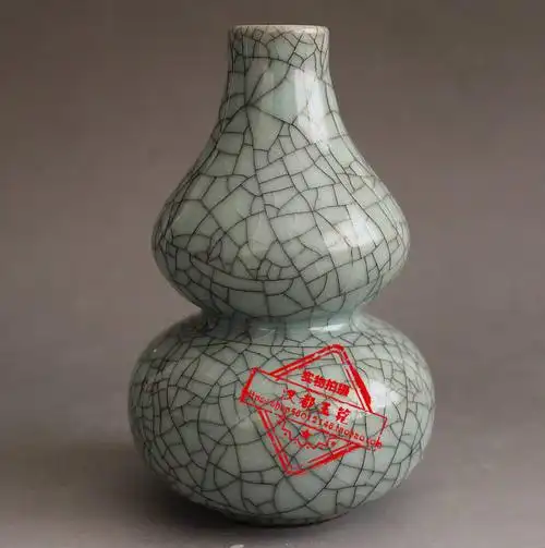 景德镇陶瓷器仿官窑开片花瓶现代家居客厅装饰工艺品简约摆件摆设