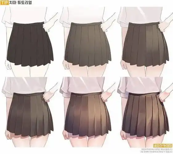 女生裙子怎么画漫画少女的67半身裙画法