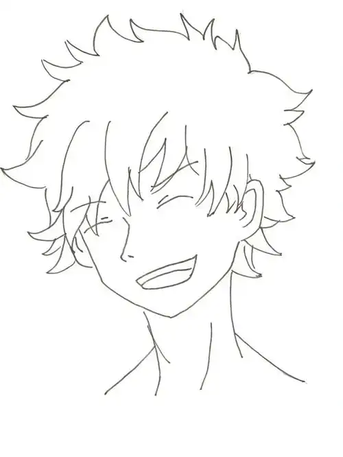 少儿美术动漫侧面日系漫画男头像