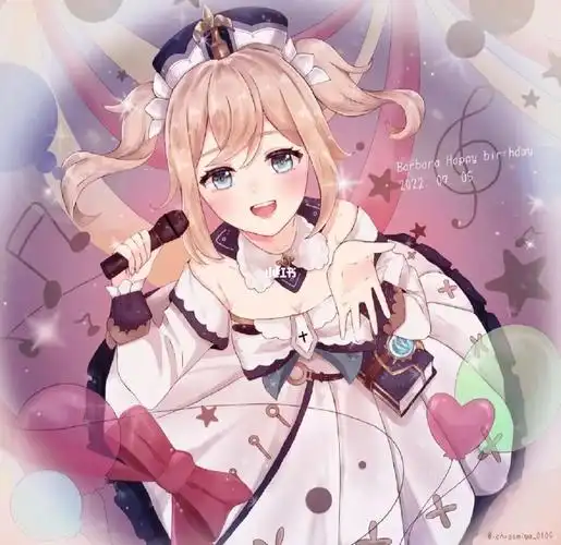 原神 #pixiv  #插画 #芭芭拉     #生日快乐图片来源:平台pixiv想要