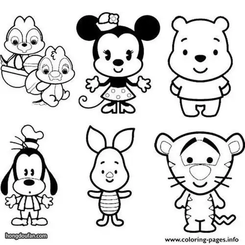 简笔画小动物涂色卡通人物