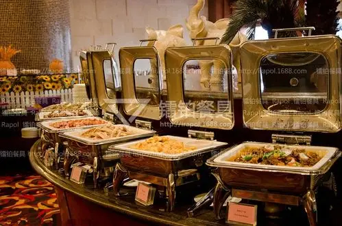 1/1长方份数盆 无格深盘 星级自助餐餐炉 热菜专用布菲盆