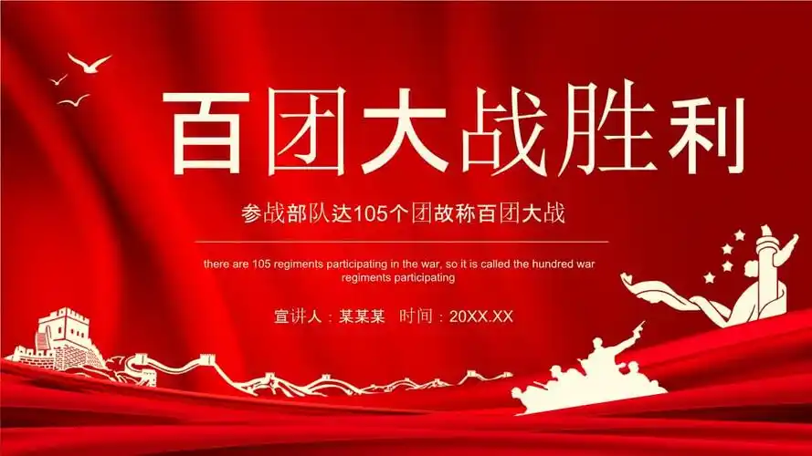 2021年百团大战胜利参战部队达105个团故称百团大战ppt课件.ppt