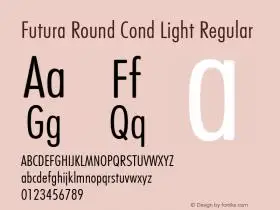 futura round cond light字体样张|futura round cond light字体家族