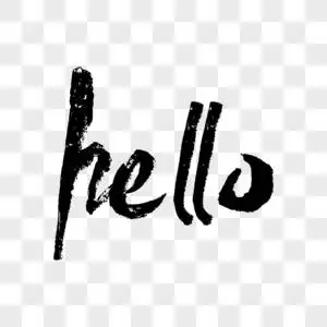 hello黑色毛笔笔触艺术字下载图片素材