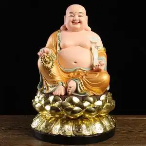 笑佛像大肚弥勒佛树脂居家供奉家用招财店面乔迁客厅大中小号摆件