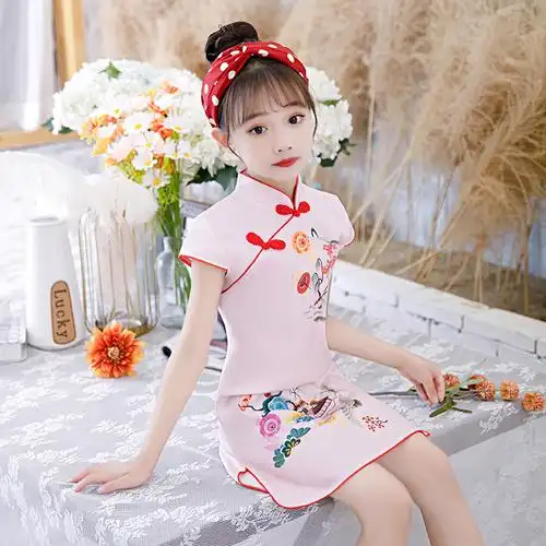 旗袍女童夏季民国国风儿童国潮洋气改良小女孩旗袍