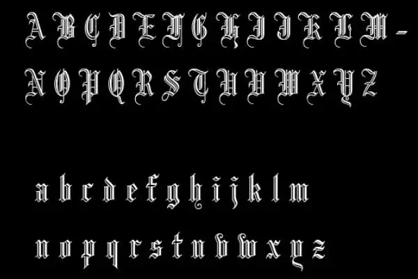 哥特式字体的26个字母