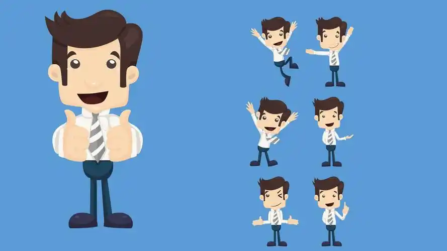 30mb描述扁平化矢量卡通小人ppt素材,纯ppt绘制,完全可编辑,非常形象