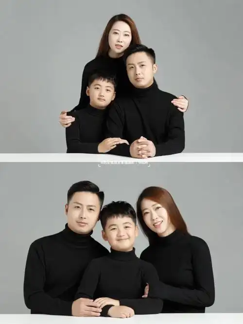 超有爱的一家三口全家福简简单单就挺好