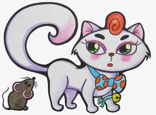 手绘卡通小猫动物png图片素材