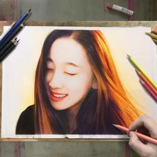 > 产品展示 > 代画素描画像真人头像照片定制彩铅绘画手绘铅笔画自