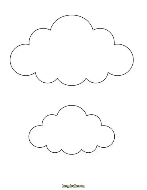 12张带有表情的有趣的云朵卡通简笔画一起来画云朵吧
