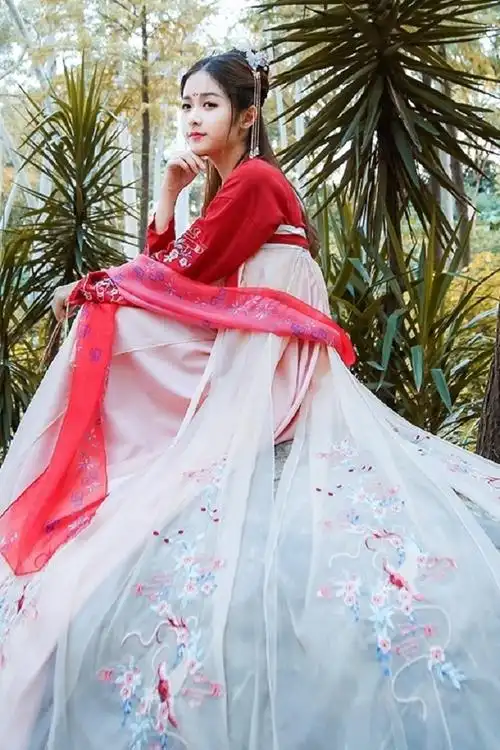 2018新款改良古装汉服女中国风彼岸花对襟齐胸襦裙清新淡雅日常装