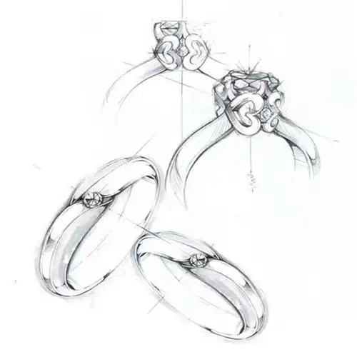 爱心款式钻戒-设计手稿-徐康哲珠宝工作室