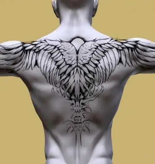 翅膀纹身手稿