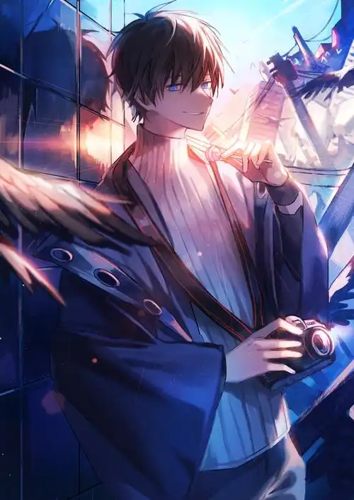 插画二次元超酷的男生