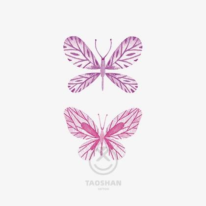 彩色水彩蝴蝶花臂锁骨美妆装饰临时防水纹身贴纸