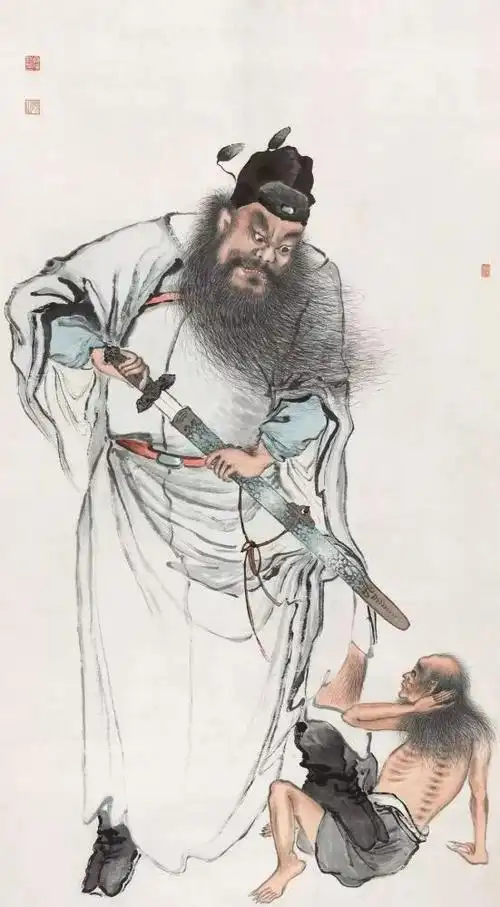 齐白石,《钟馗斩鬼》,立轴,图源:北京保利