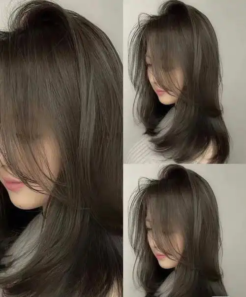 温柔亚麻青灰色超级超级显白的发色 今天给大家分享一款亚麻青色