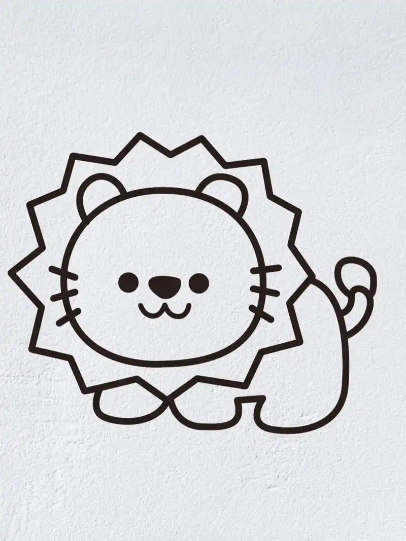 动物简笔画之可爱的小狮子(内附过程图)