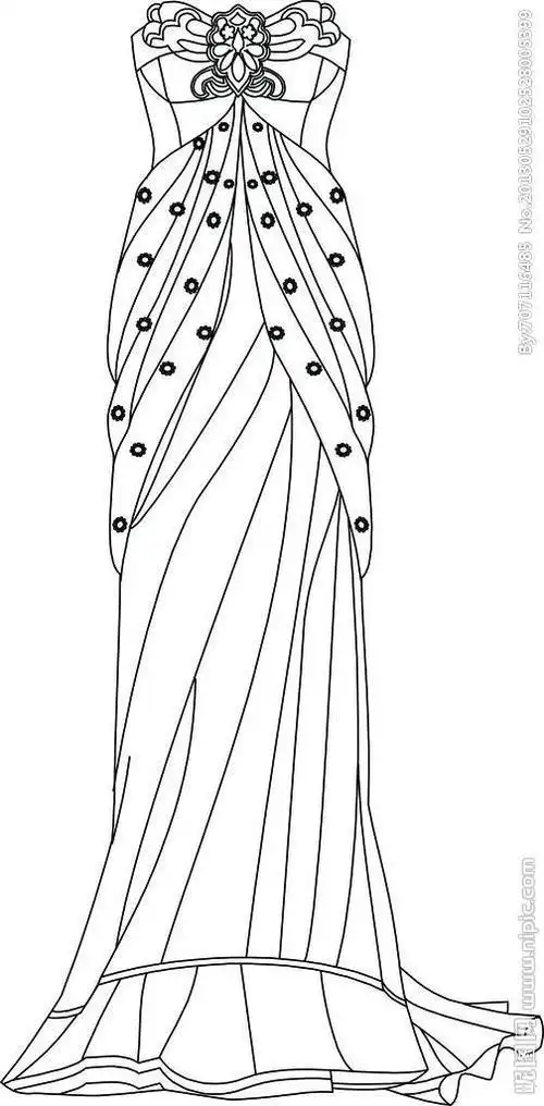 长裙公主裙简笔画