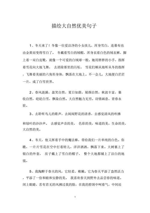 描写大自然优美句子docx17页