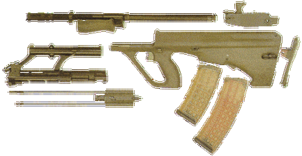 片里面走出来的强斯太尔aug自动步枪是1977年奥地利产的军用自动步枪