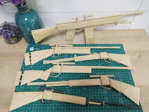 折纸98k枪可发射 手工折纸大全-普车都