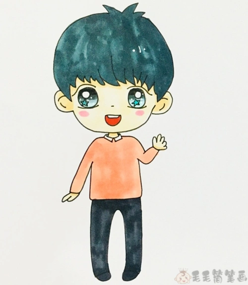 帅气的小男孩简笔画教学