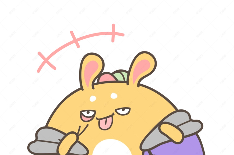 卡通手绘可爱萌萌哒兔子做鬼脸