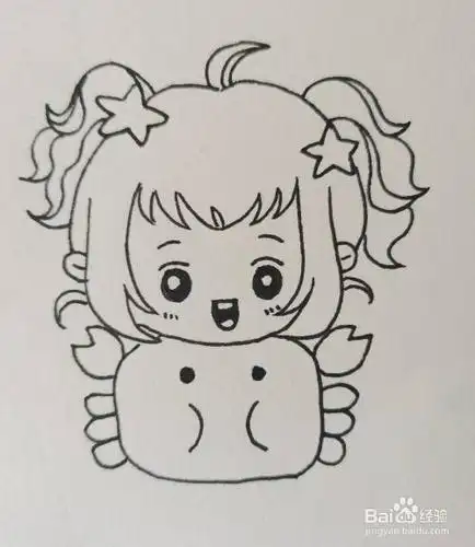 十二星座古代公主简笔画巨蟹座