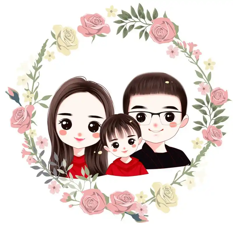2020年好看的家庭头像,幸福三口,四口之家头像设计,好看吗?